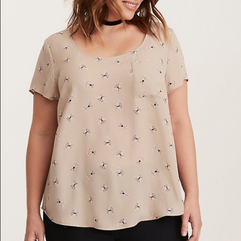 Torrid Georgette Button Back Blouse